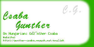 csaba gunther business card